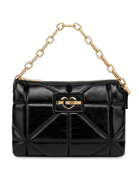 LOVE MOSCHINO GOLD CHAIN Torba na ramię Czarny - Torby damskie