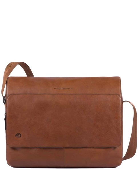 PIQUADRO BLACK SQUARE Skórzana torba kurierska na laptopa 14" SKÓRA - Teczki robocze