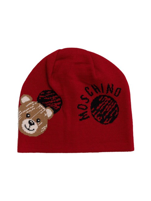 MOSCHINO TEDDY POIS Czapka z mieszanki wełny czerwony - Włosy