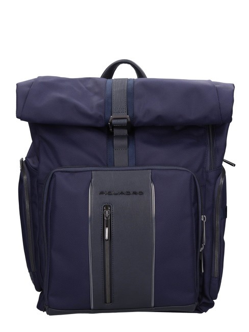 PIQUADRO BRIEF 2 Plecak z rolowaną górą, uchwyt na laptopa 15,6" niebieski - Plecaki na laptopa do pracy