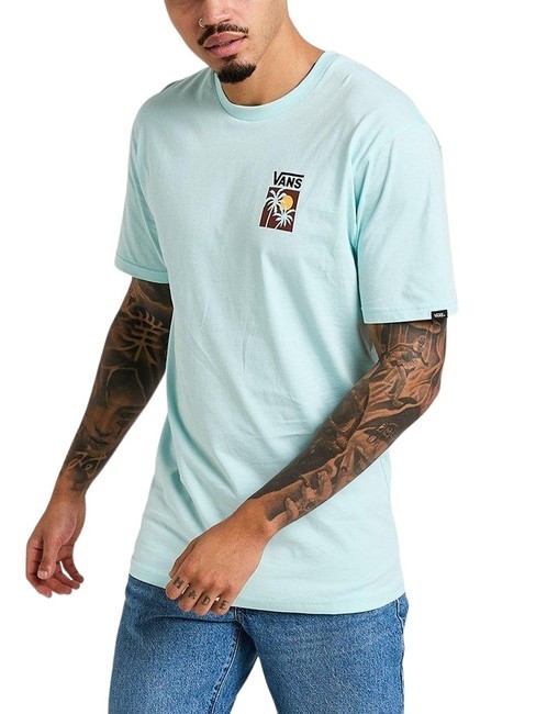 VANS ISLAND BOX Koszulka bawełniana z nadrukiem niebieski blask - Koszulki męskie