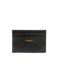 FURLA GARDENIA Sk&oacute;rzany uchwyt na karty z nadrukiem Andromedy - Portfele damskie