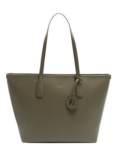 FURLA CLASSIC Torba typu shopper ze skóry z nadrukiem Andromedy szałwia - Torby damskie