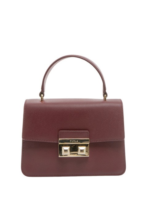 FURLA BELLA Mała skórzana torba st andromeda Porzeczka/czerwony - Torby damskie