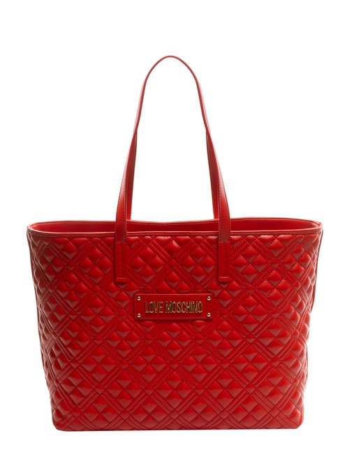 LOVE MOSCHINO QUILTED Pikowana torba na zakupy CZERWONY - Torby damskie
