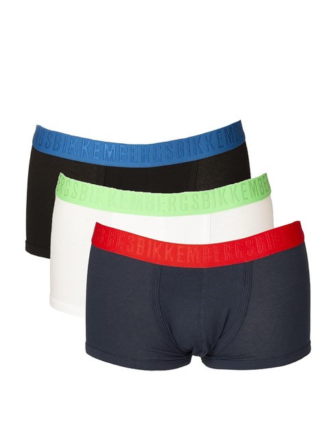 BIKKEMBERGS FASHION BICOLOR Zestaw 3 bokserek biały granatowy czarny - Majtki męskie
