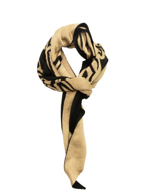 MOSCHINO BOUTIQUE LOGO Szalik czarny/beżowy - Szaliki