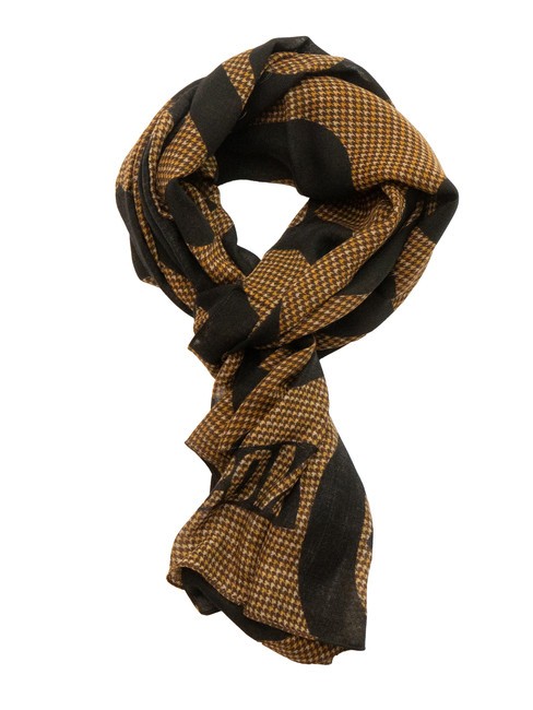 MOSCHINO SYMBOLS Szalik wełniany brązowy - Szaliki