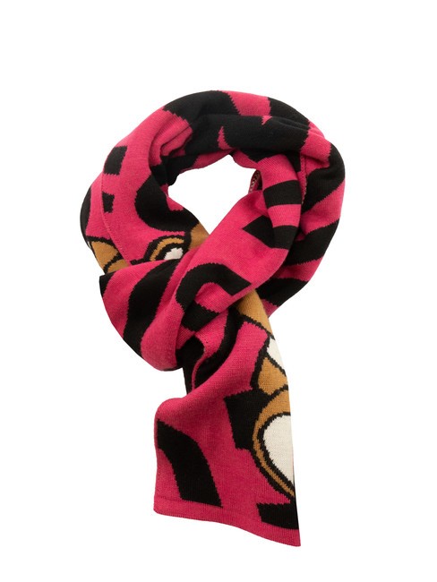 MOSCHINO BEAR Szalik z mieszanki wełny róża - Szaliki