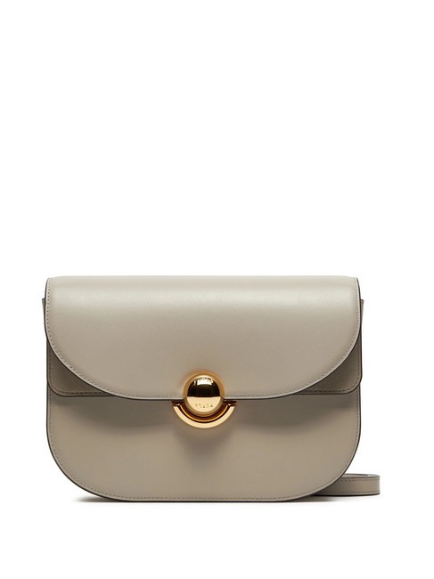 FURLA SFERA Torba skórzana z klapką na ramię wanilia - Torby damskie