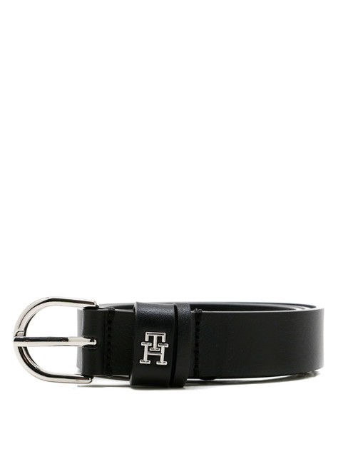TOMMY HILFIGER ESSENTIAL EFFORTLESS Pasek skórzany czarny - Paski