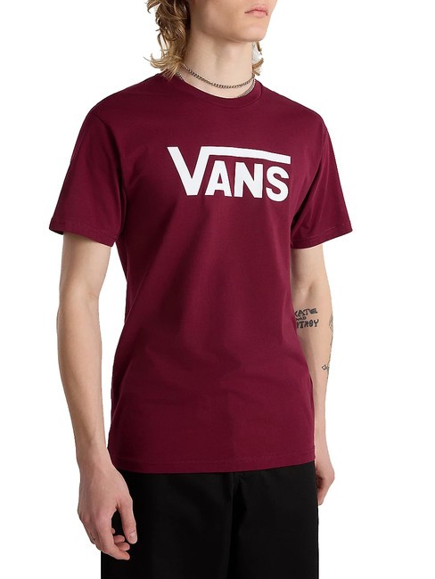 VANS CLASSIC Koszulka bawełniana z krótkim rękawem bordowy/biały - Koszulki męskie