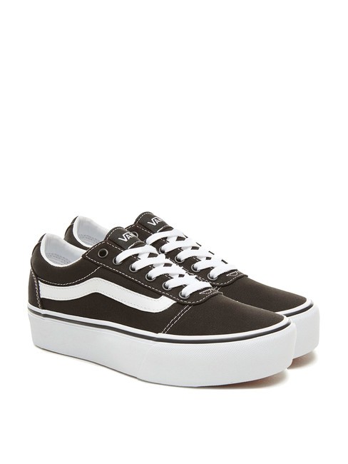 VANS WARD PLATFORM Wysokie trampki czarno-biały - Buty damskie