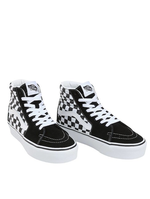 VANS SK8-HI Platform 2.0 Wysokie trampki szachownica/czysta biel - Buty uniseks
