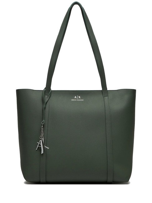 ARMANI EXCHANGE CHARM LOGO Torba na zakupy z zawieszką absynt/czarny - Torby damskie