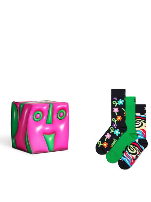 HAPPY SOCKS HYPER CUBE Zestaw prezentowy skarpetek 3 pary marynarka wojenna - Skarpetki damskie
