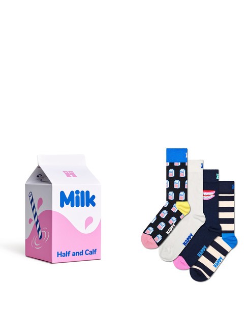 HAPPY SOCKS MILK CARTON Zestaw prezentowy skarpetek 4 pary biały - Skarpetki unisex