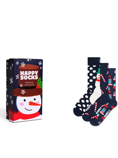 HAPPY SOCKS HOLIDAY NAVY Zestaw prezentowy skarpetek 3 pary marynarka wojenna - Skarpetki damskie