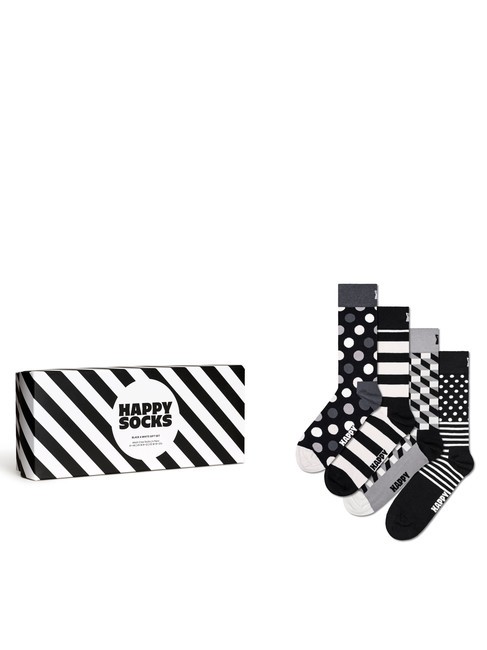 HAPPY SOCKS CLASSIC BLACK & WHITE Zestaw prezentowy skarpetek 4 pary wielobarwność - Skarpetki unisex