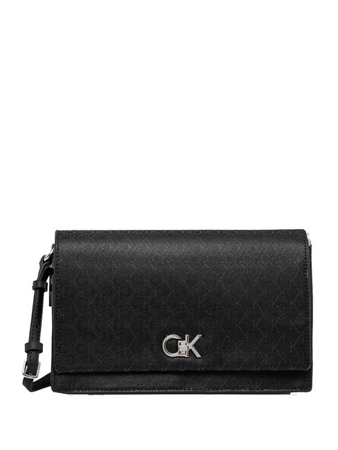 CALVIN KLEIN CK ELONGATED Torba na ramię czarnomono - Torby damskie