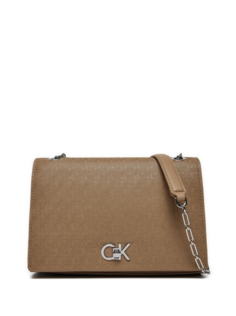 CALVIN KLEIN CK MEDIUM CONV Torba na ramię z klapką amfora mono pu - Torby damskie