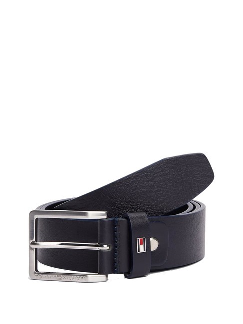 TOMMY HILFIGER OLIVER  Skrócony pasek skórzany kosmiczny niebieski - Paski