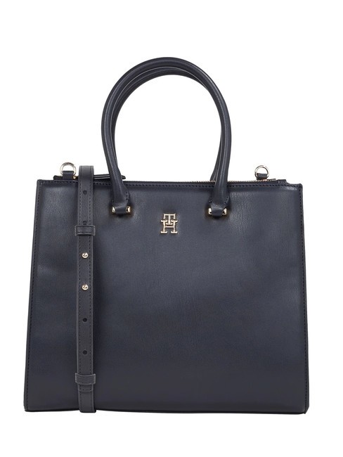 TOMMY HILFIGER TH ETERNITY M Torebka z paskiem na ramię kosmiczny niebieski - Torby damskie