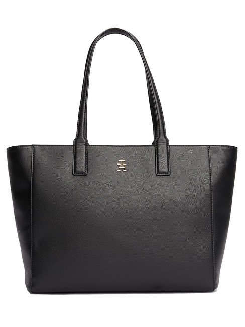 TOMMY HILFIGER TH SOFT LOGO Torba na zakupy czarny - Torby damskie