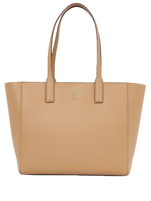TOMMY HILFIGER TH SOFT LOGO Torba na zakupy płótno safari - Torby damskie