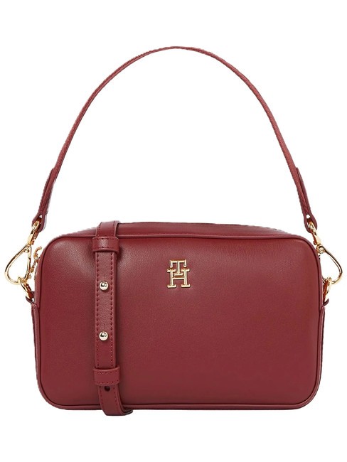 TOMMY HILFIGER TH DISTINCT Mała torebka z paskiem na ramię trufla malinowa - Torby damskie