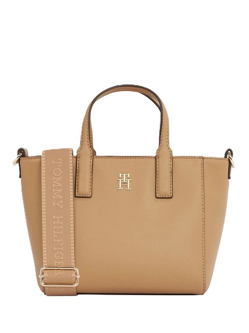 TOMMY HILFIGER TH SOFT LOGO Torebka z paskiem na ramię płótno safari - Torby damskie