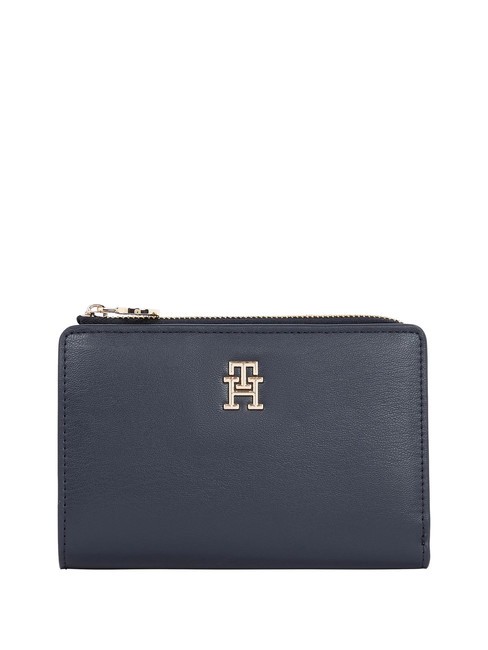TOMMY HILFIGER TH DISTINCT Cienki portfel kosmiczny niebieski - Portfele damskie