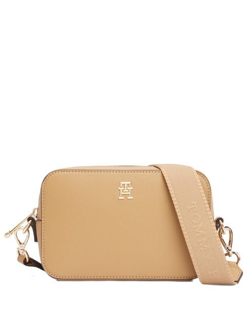 TOMMY HILFIGER TH SOFT LOGO Mała torba na ramię płótno safari - Torby damskie