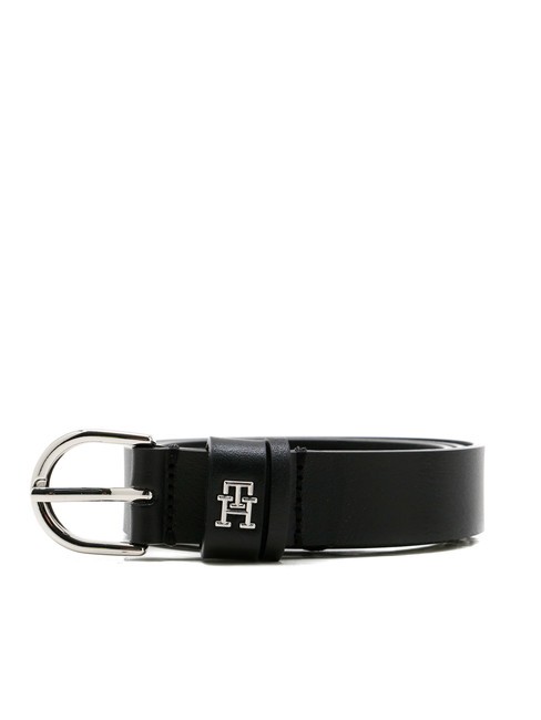 TOMMY HILFIGER ESSENTIAL EFFORTLESS Pasek skórzany czarny - Paski