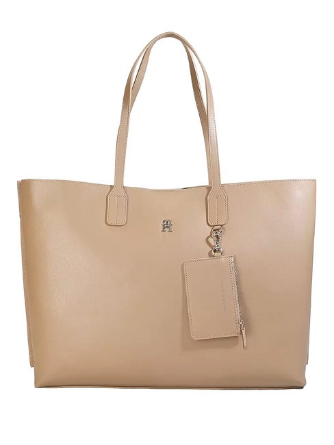 TOMMY HILFIGER TH DISTINCT Torba na zakupy na ramię płótno safari - Torby damskie