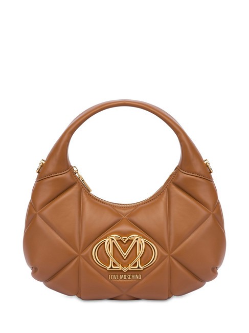 LOVE MOSCHINO GEOMETRIC Torba na ramię z paskiem na ramię wielbłąd - Torby damskie