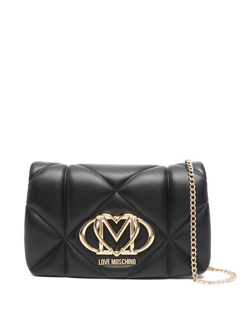 LOVE MOSCHINO GEOMETRIC Kopertówka z łańcuszkowym paskiem na ramię Czarny - Torby damskie