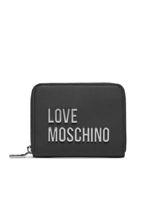 LOVE MOSCHINO BOLD LOVE Średniej wielkości portfel zapinany na zamek Czarny/Czarny - Portfele damskie