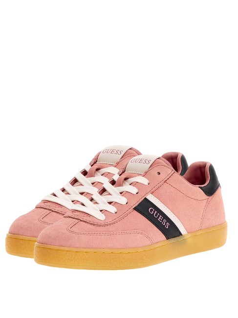 GUESS NOLINAS  Skórzane trampki RÓŻOWY - Buty damskie