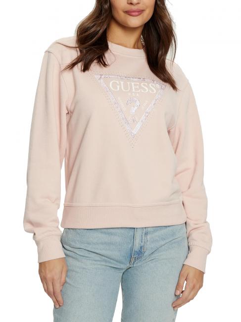 GUESS PYTHON TRIANGLE Podkoszulek delikatny róż - Bluzy damskie