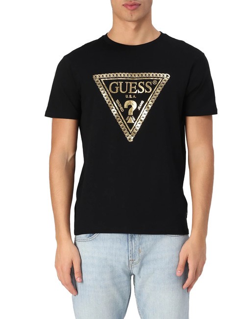 GUESS SS BSC CHAIN TRILOGO Koszulka bawełniana odrzutowiec - Koszulki męskie