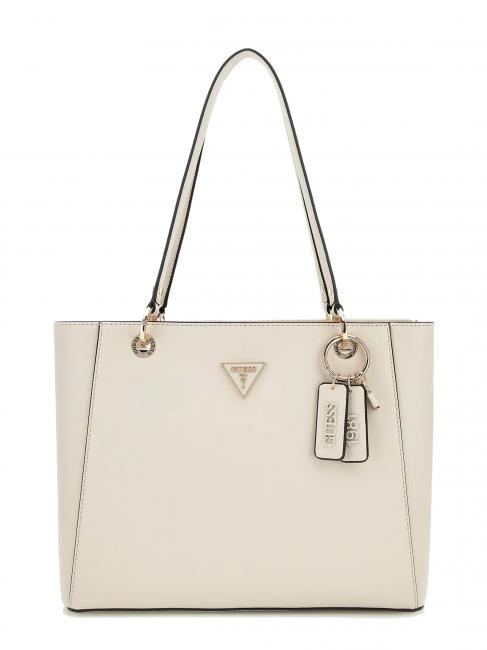 GUESS NOELLE Torba na zakupy Saffiano kość - Torby damskie