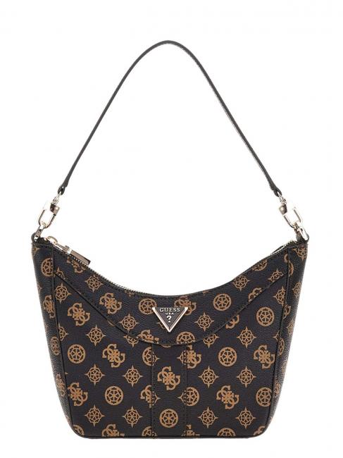 GUESS DORYS Torebka na ramię z logo Peony mochalog - Torby damskie
