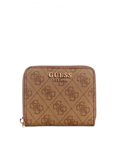 GUESS LAUREL 4G Miniaturowy portfel zapinany na suwak LOGO MLEKA - Portfele damskie