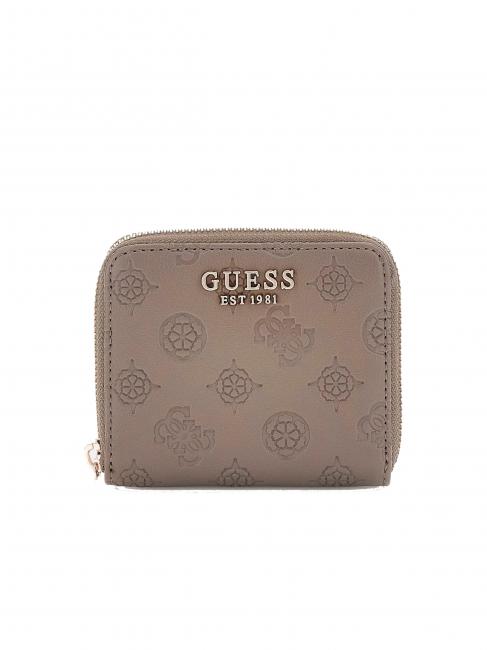 GUESS GERTY Mały portfel z logo Peony ciemny szary - Portfele damskie