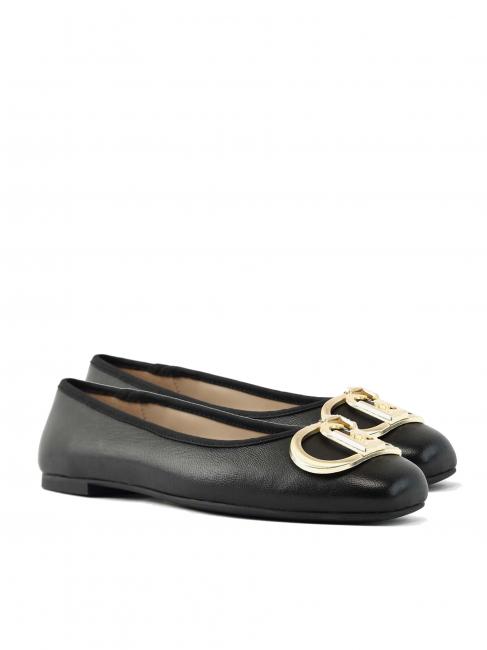 LIUJO DAFNE 04 Baleriny skórzane czarny - Buty damskie