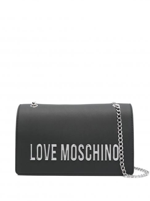 LOVE MOSCHINO LETTERING Torba na ramię / torba crossbody Czarny/Czarny - Torby damskie