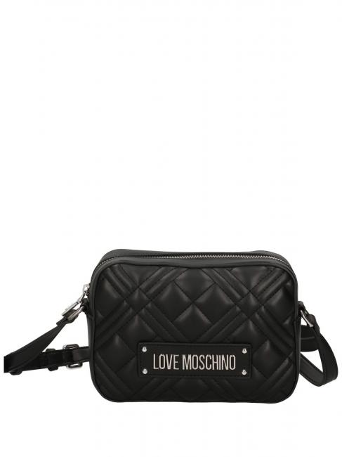 LOVE MOSCHINO QUILTED Torba na aparat fotograficzny z paskiem na ramię Czarny/Czarny - Torby damskie