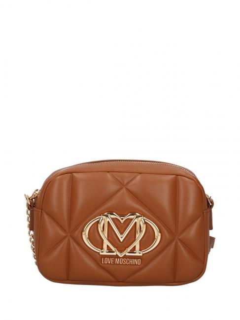 LOVE MOSCHINO GEOMETRIC QUILTED Mała torba na ramię wielbłąd - Torby damskie