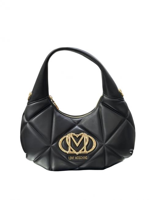LOVE MOSCHINO GEOMETRIC Torba na ramię z paskiem na ramię Czarny - Torby damskie